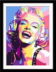 Tallenge - Marilyn Monroe - Pop Art Painting Poster - Small Framed Poster(Paper,12 x 17 inches, MultiColour)