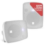 Pyle Bluetooth Outdoor Speakers – 5.25” Wireless Wall/Ceiling Mount Speakers Pair, Waterproof Indoor/Outdoor Sound System for Patio, Pool & Home