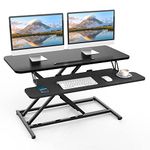 ERGOMAKER Standing Desk Converter, 36"/91cm Wide Height Adjustable Quick Sit to Stand Up Desk Riser for Dual Monitor