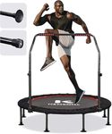 KENSONE 48" Mini Trampoline for Adults Kids Foldable Fitness Exercise Rebounder for Indoor Outdoor Use with Adjustable Foam Handle, Max Load 450 lbs