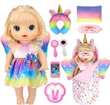 ebuddy Doll Clothes and Accessories Unicorn Sleeping Bag Baby Doll Clothes & Accessories for 10 Inch Baby Dolls 12 Inch Baby Dolls 14 to 14.5 Inch Dolls (No Doll)