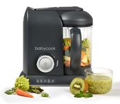 BEABA - Babycook Solo - Baby Food Maker - 4 in 1 : Baby Food Processor, Blender and Cooker - Soft Steamer Cooking - Quick - Food diversification for your Baby - Dark Grey