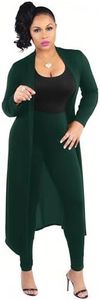 Max2co Women 2 Piece Outfits Solid Long Sleeves Open Front Cardigan Cover up with Leggings High Waist Long Pants Set Solid Jasper M