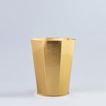 Indecrafts Brass Trash Can 3.5 Litre Wastebasket Dustbin Round Open Top Trash Can Bathroom Bedroom Kitchen Office|Dorm Room Disposal Waste Bin|Hotel Style Garbage Basket Bin (Octo, Gold)