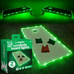 Brightz TossBrightz Cornhole/Bean Bag Game LED Lighting Kit (Lights Only, No Boards), Green