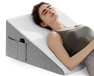 HBlife Wedge Pillow for Sleeping, 30 Degree Bed Wedge Pillow with Cooling Gel Memory Foam, 12" H Triangle Pillow Versatile Wedge Pillow for Leg/Back/Head Support