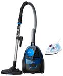 Philips GC1905 1440-Watt Steam Iron with Spray (Blue) & PowerPro FC9352/01 Compact Bagless Vacuum Cleaner (Blue) Combo