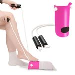 Kekoy Sock Aids for Putting Socks On and Off for Men and Women, Easy to Use Than Sock Aid Stocking Slider with Three-Finger, Sock Helper with Foam Handles for Disabled Aids, Elderly(Rose)