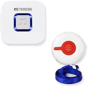 Retekess TH102 Boton Llamada de Emergencia,Timbre para Personas Mayores, Regalo del día del Padre, Pulsador Avisador Personas Mayores, IP55 Impermeable, Portátil y Fijo, para Mayores, Pacientes