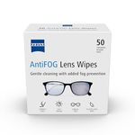 ZEISS AntiFOG Wipes, Lens Cleaner for Glasses, Cameras & Binoculars, Individually Packed Single Use Disposable Cloths in Sachets, for Handy and Portable Spectacle Cleaning On The Go – Pack of 50