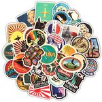 Sticker Junkies 50 Pcs Luggage stickers Travel Map vintage retro labels graffiti Vinyl bomb style for Laptop Water Bottle Scrapbook Skateboard Motorcycle Helmet iphone Car suitcase Decals patches