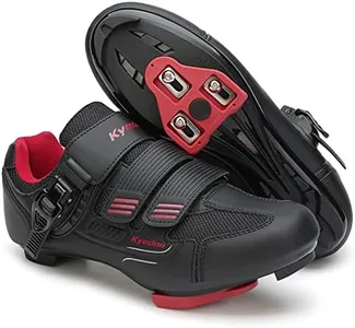 Unisex Cycling Shoes Compatible with Peloton Bike Shoes, Road Bike Indoor Riding Shoes with Pre-Installed Delta Cleats for Men and Women Clip in Indoor Outdoor Pedal Size 11 Black Red