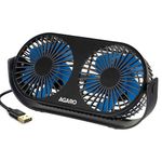 AGARO Signify USB Desk Twin Fan, Portable Table Cooling Fan with 3 Speed Wind, USB Powered, Dual Mode, Quiet Aromatherapy Table Desk Fan, Home, Office, Black.