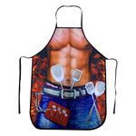 Funny Apron for Men, Sexy Funny Novelty Kitchen Apron Muscle Apron Kitchen Cooking Apron BBQ Party Adult Apron for Men Gift (Style1)