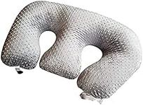 Twins Nursing Pillow, Multifunctional & Machine Washable Breastfeeding Pillow, Twin Support In Gray Cotton Fabric - High Credit, Ideal For Pregnant Women