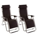 Kingfisher Reclining Zero Gravity Sun Chair Lounger - Twin Pack