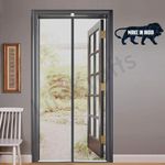 LifeKrafts Polyester Magnetic Mosquito Net for Door | Mosquito Curtain for All Door Types & Sizes | Auto-Closing Insect Screen to Keep Mosquito Out (205x120 CM, Grey)