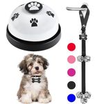 KEXIAVA 2 Pcs Dog Bells Toilet Training Dog Doorbell Dog Training Bell for Puppy Potty Adjustable Strap Dog Door Bell and Communication Device Dog Bell Cat Puppy Interactive Bell (Black)