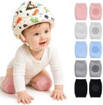 Baby Crawling Protection Set for Babies Learning to Walk – Soft Adjustable Baby Helmet with Knee Pads for Crawling, Standing & First Steps