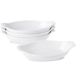 Au Gratin Baking Dishes, Individual Casserole Dishes Oven Safe, Ceramic Oval Baking Dish with Handles for 1 or 2 Person Servings, Cauliflower Baking Dish, Banana Split Bowls, Set Of 4