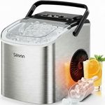 Silonn Countertop Ice Maker, Produces 9 Ice Cubes in 6 Minutes, 12 kg Daily Capacity, Self-Cleaning ice machine with Ice Scoop & Basket Two Ice Sizes, Perfect for Home Kitchen Office Bar and Parties