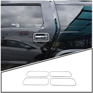 4Pcs Stainless Steel,Sliver,Car Exterior Outside Door Handle Frame Trim Cover Fit for Hummer H2 2003-2009