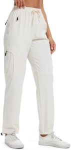 Toomett Women's Hiking Cargo Pants Quick Dry UPF50+ Outdoor Pants for Women Fishing Safari Travel Pants with Pockets,6608,Light Beige,S