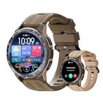 VIRAN Smart Watch for Men Women with Bluetooth Call, HD AMOLED Touch Screen Fitness Tracker with Blood Pressure Heart Rate Monitor, 100+ Sport Modes Activity Tracker for Android and iOS Phone (Brown)