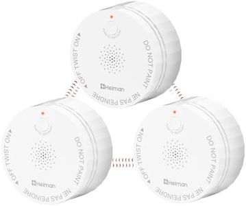 Heiman Smoke Detectors, Interconnected Photoelectric Battery Operated Fire Alarms, Ul 217 10th Certified, Wireless Interlinked Smoke Alarm, Portable Mini for Home, 3 Pack
