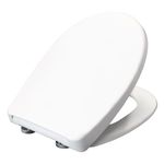 BEMIS Click&Clean® Classic Soft Close Toilet Seat. Top Fix Toilet Seat, with Quick Release Click & Clean Technology. White Toilet Seat with Steel Hinges, Universal, Oval Shape