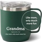 Grandma Mug (300ml/10.1oz) Green Reusable Mug | 18/8 Stainless Steel | Carry Hot & Cold Beverage | Eco-Friendly & Sustainable Tea & Coffee Mug | Gifts for Mom/Grandmother | VAHDAM