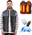 AFUNSO Heated Vest - Electric Heating Coat Heated Jacket Man/Woman Battery Not Included, Black Gray, Large