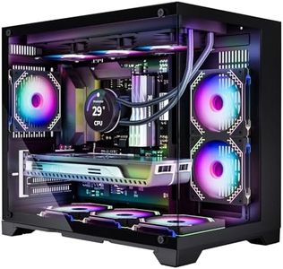 Pixbyto MATX PC Case with 6 ARGB Fans Pre-Installed, Panoramic Tempered Glass, Mid Tower Micro-ATX Gaming PC Case with Type C & USB 3.0, 360mm Radiator Support, Cable Management, High Airflow, Black