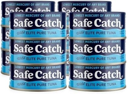 Safe Catch Canned Wild Tuna Fish, Wild Caught, Lowest Mercury, Gluten-Free, Kosher, Non-GMO, Whole30 Approved, Paleo, Keto Food, 5oz Can, 12-Pack