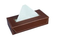 LEEZEL| Tissue Box Holder with 100 Pulls Cotton Rags Tissue | Handcrafted Fine Leather - Like Finish | for Gifting, Office Desks, Cars & Home Décor | Durable & Water Resistant. (Brown)