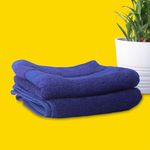 10Club Bamboo Hand Towel Set of 2 (580 GSM)| 60 X 40 Cm | Ultra Soft, Absorbent, Anti-microbial & Quick Dry Towel for Daily use, Gym, Pool, Kitchen, Travel, Sports & Yoga (Navy)