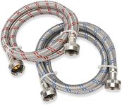 Roastove 4 feet Premium Stainless Steel Washing Machine Hoses,Burst Proof,Hot and Cold Water Connection Inlet Supply Lines for Washer,Washing Machines,Washer Machines(2-Pack)