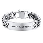 PROSTEEL Customizable Mens Bracelets Personalized Chunky Chain Bracelet for Men Gift ID Bangle