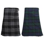 NORTH EDGE Men's Grey Watch Scottish Kilt 5 Yard 16oz Traditional Highland Tartan Skirt-Adjustable Leather Straps (38, Black Watch)