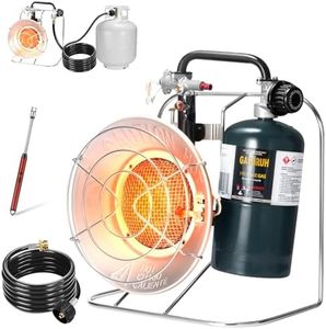 Multi-Use Portable Propane Heater/Cooker,18,000 BTU Propane Heater include 8.8 FT Hose for Patio, Tent Heater for Camping, Hunting, Fishing(Fuel not included)