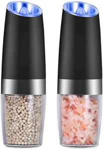 2Pcs Electric Salt and Pepper Grinder Set - Electric Pepper Grinder Automatic Salt and Pepper Grinder Set Electric Salt and Pepper Shakers - Gravity Electric Salt and Pepper Grinder Set Salt Grinder