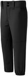 Willit Girls' Softball Pants Kids' Youth Baseball Pant Belted Low Rise Fastpitch Pants with Pockets Black Medium