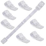 Bebe Earth Furniture Straps - Anti Tip Strap for Baby Proofing & Child Safety - 8 Pack of Adjustable TV & Wall Straps - Fixings to Anchor Shelves & Cabinets - White