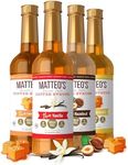 Matteo's Barista Style Sugar-Free Coffee Syrup, 4 Flavour Variety Pack, Zero Calories and Sugar, Keto-Friendly Coffee Syrups, Delicious Flavoured Coffee Syrup - 33.8 oz Syrup Bottles