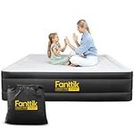 Fanttik OQ22 Pro Air Matress Queen with Built-in Pump, 22 Inches O'Smell™ PVC Air Mattress, One Button Inflation and Stop at Any Time, 720 LBS Support Airbed for Home,Outdoors,Sleepover- Black