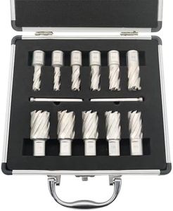 Tech Hyren Mag Drill Bit Weldon Shank, M2AL HSS Annular Cutter, Heavy-Duty Hole Saw for Steel, Aluminum & Copper (HSS 1" Cutting Depth, 7/16"-1-1/16" 11PCS)