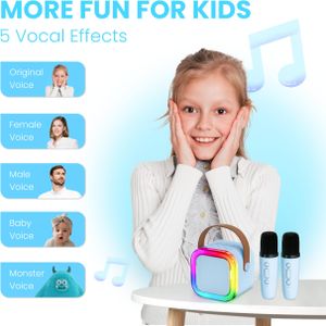 Kids Bluetooth Karaoke Machine – Portable Music Player, Blue