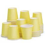 ENCHOL 50 Pack 3 oz Paper Cups, Disposable Bathroom Cups, Small Mouthwash Cups, Mini Espresso Cups, 3 oz Disposable Paper Cup for Party, Picnic, Office, and Travel (Yellow)