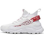 XIDISO Mens Fashion Sneakers Sports Shoe Athletic Walking Running Shoes Casual Sneaker White