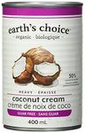 Earth's Choice - Organic Heavy Coconut Cream (30% Fat), Guar Gum Free, Gluten Free, Dairy Free, Lactose Free, Kosher, 12 Count of 400ml